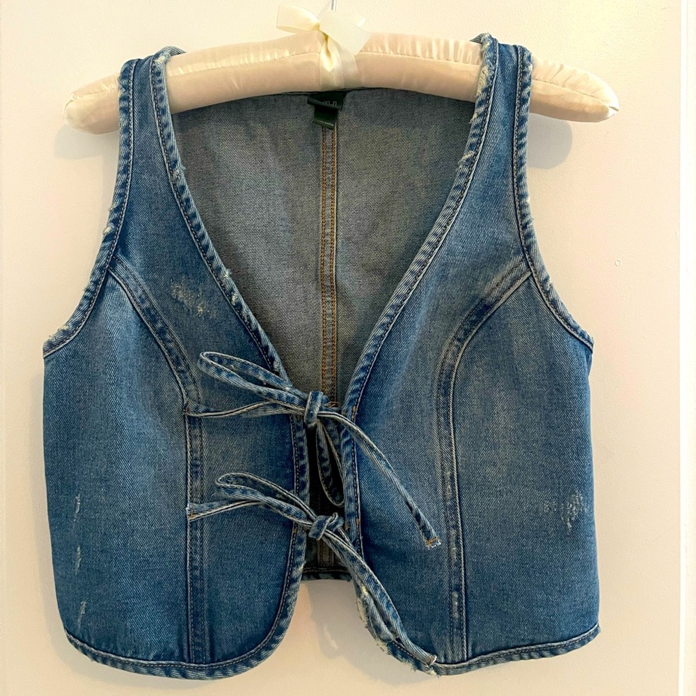 Wild Fable Blue Denim Tie-Front Vest